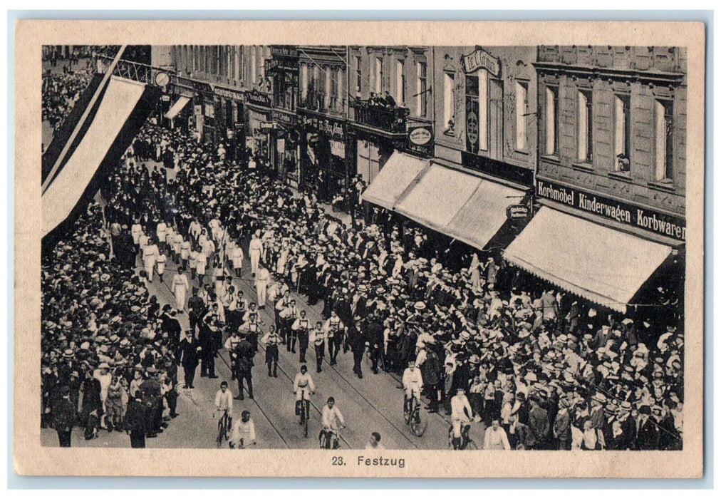 c1920's Celebration Parade YMCA and Catholic Youth Dusseldorf Germany Postcard