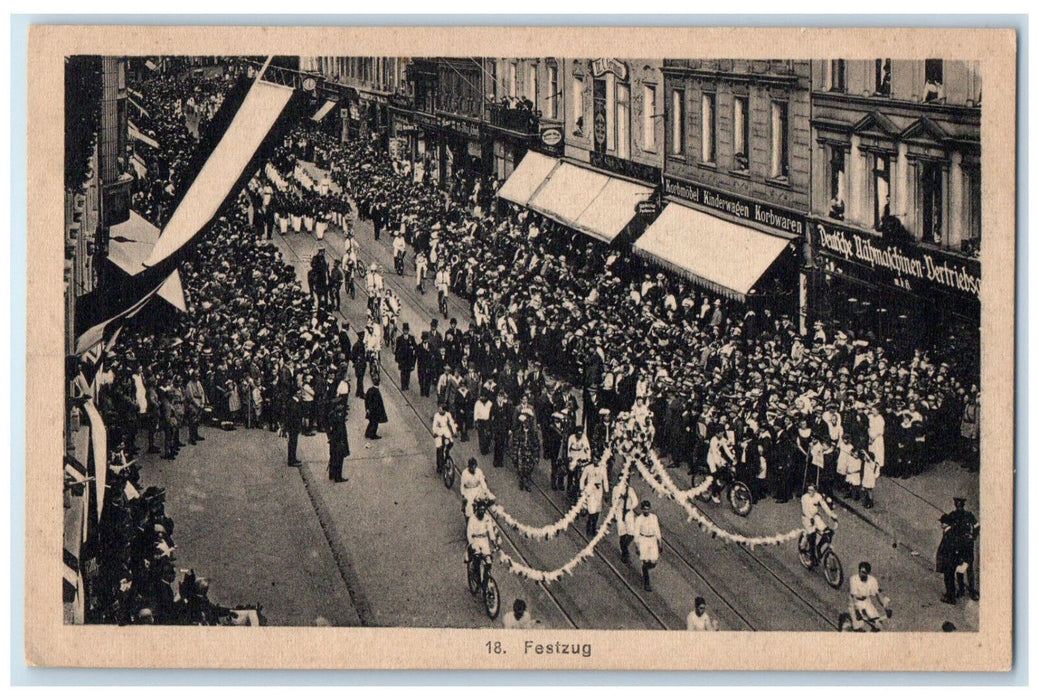 1921 Flower Decorations in Parade of YMCA Catholic Youth Germany Postcard