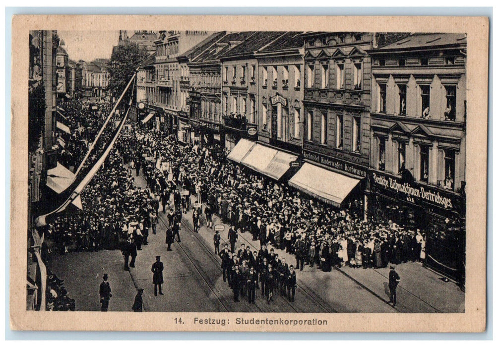 1921 Student Corporation Parade of YMCA Catholic Youth Germany Postcard