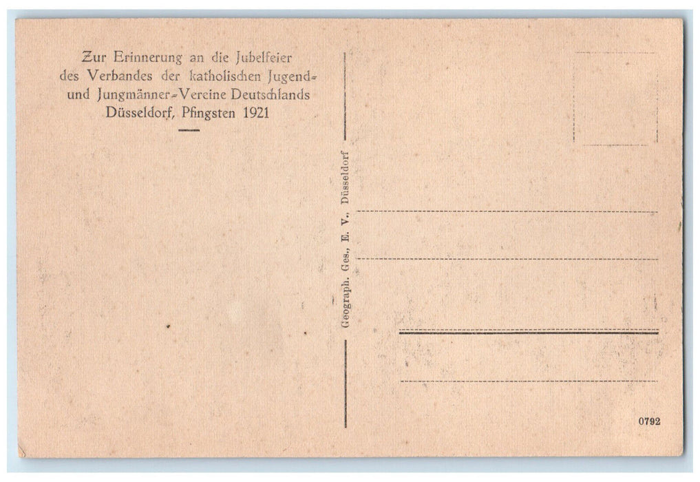 1921 Parade Showing Marching Band of YMCA Catholic Youth Germany Postcard