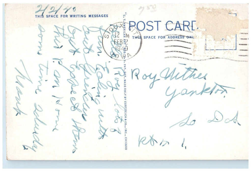 1940 Floyd Monument In Floyd Park Sioux City Iowa IA Posted Vintage Postcard