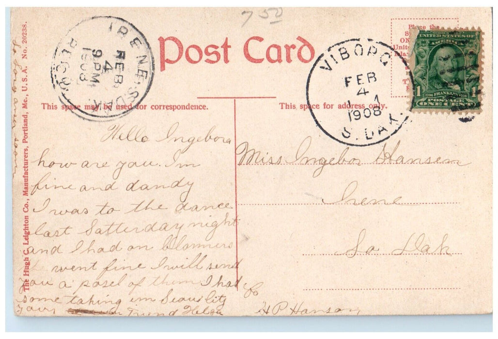 1908 Combination Bridge Boat Scene Sioux City Iowa IA Posted Vintage Postcard