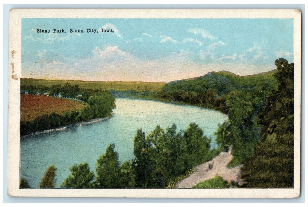 c1910's View Of Stone Park River Scene Sioux City Iowa IA Antique Postcard