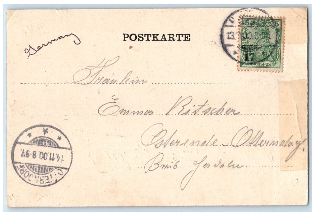 1900 Agnes Street Hamburg-Winterhude Germany Antique Posted Postcard