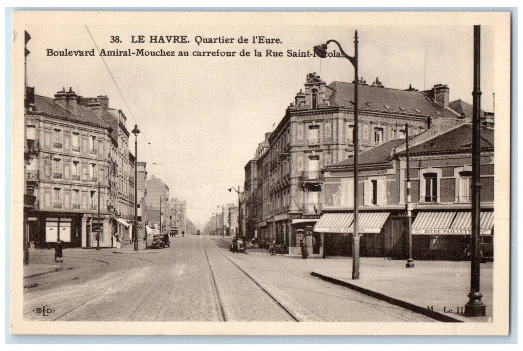 c1920's Boulevard Amiral-Mouchez St. Nicolas Street Le Havre France Postcard