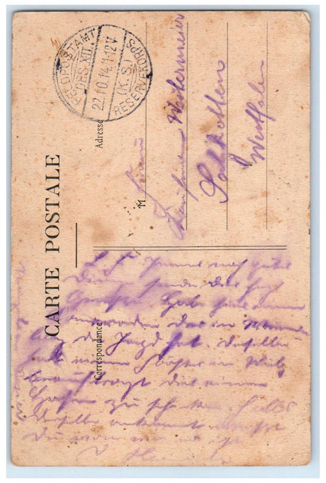 1914 At the Meeting of the Marine Bellevue-Aire(Ardennes) France Posted Postcard