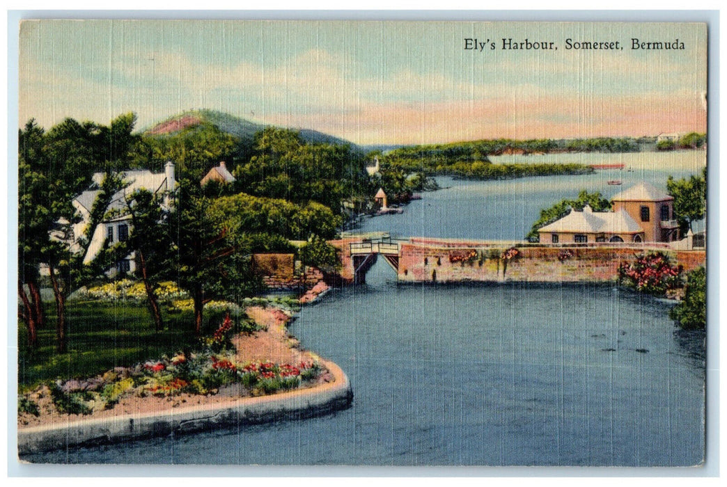 c1930's Bridge View Ely's Harbour Somerset Bermuda Vintage Posted Postcard