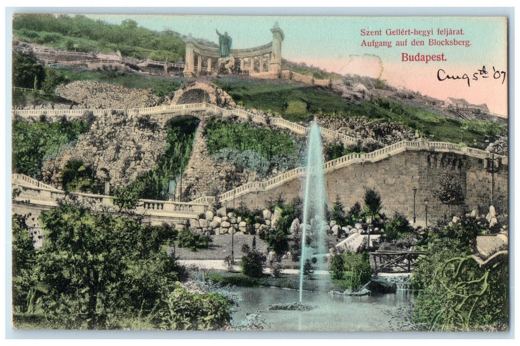 1907 Szent Gellert-Hegyi Feljarat Ascent to the Blocksberg Budapest Postcard