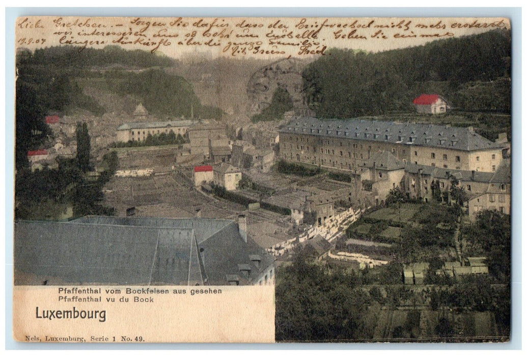 1904 Pfaffenthal seen from the Bockfelsen Luxembourg Antique Postcard