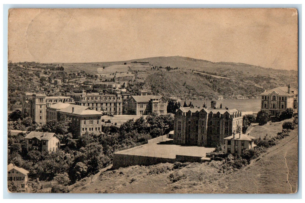 c1910 Robert College Constantinople Overlooking Bosporus Turkey Postcard