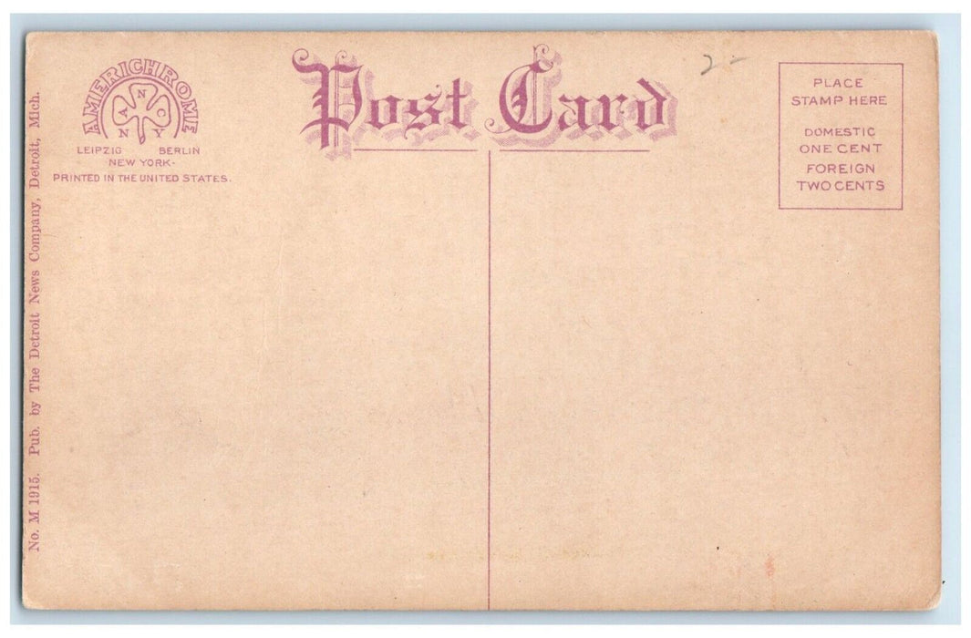c1910 First Congregational Church Woodward Forest Detroit Michigan MI Postcard