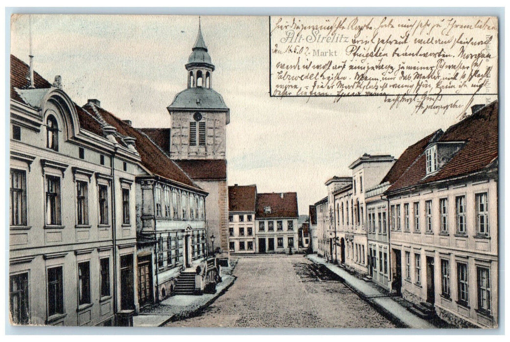 1902 Alt-Strelitz Market Neustrelitz Germany Antique Posted Postcard