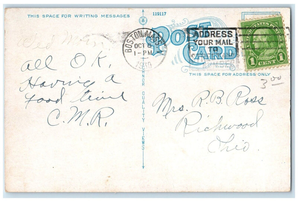 1930 James Curley Mayor City Annex Tercentenary Boston Massachusetts MA Postcard