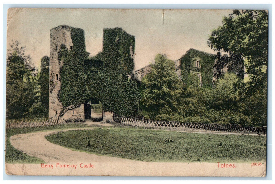 1909 Berry Pomeroy Castle Totnes Devon England Posted Antique Postcard