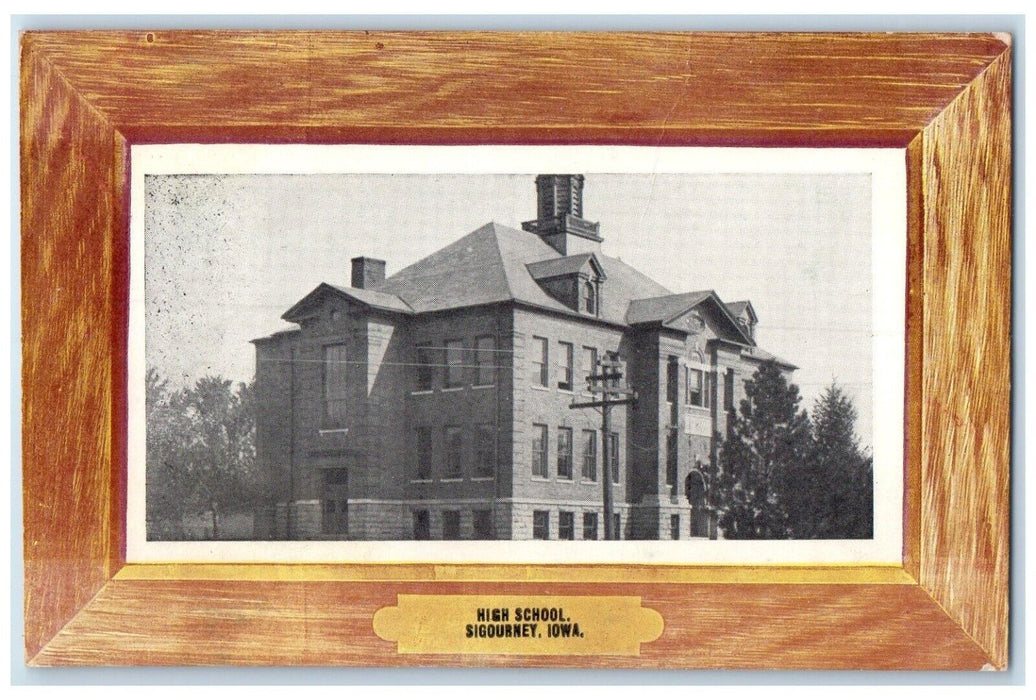 c1910's High School Building Sigourney Iowa IA Posted Antique Postcard