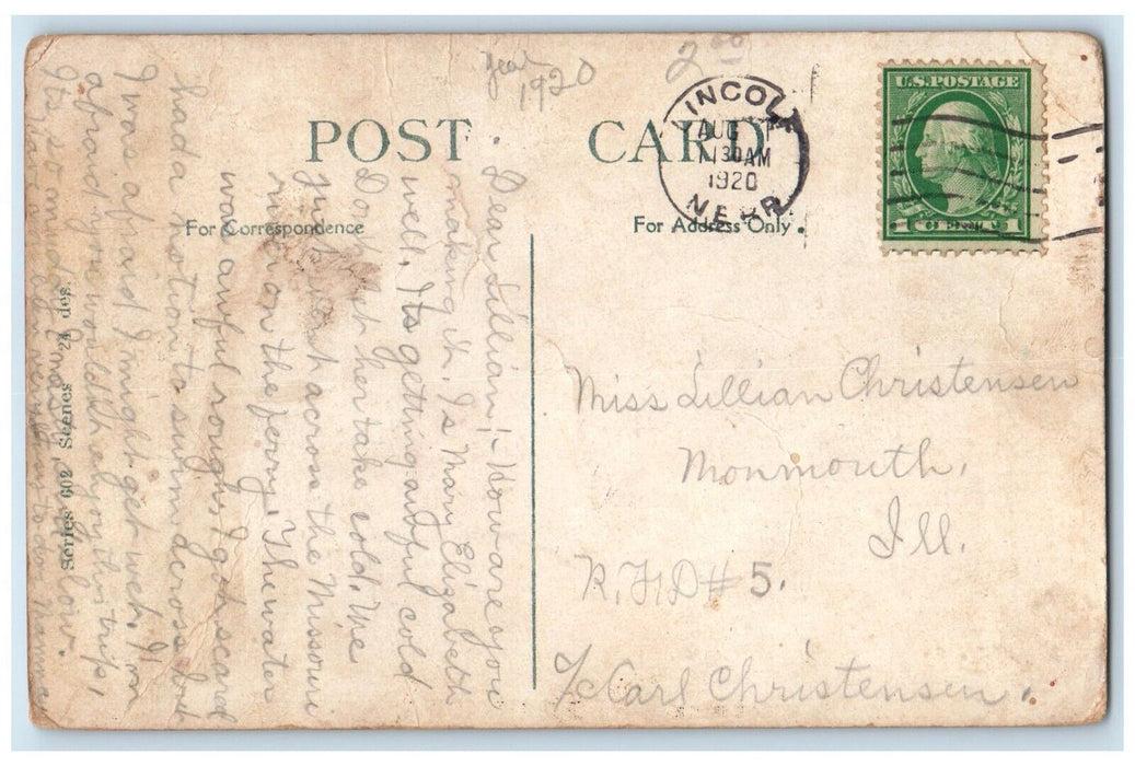 1920 Scene Near Red Oak Iowa IA, Goose Lake Scene Lincoln NE Vintage Postcard