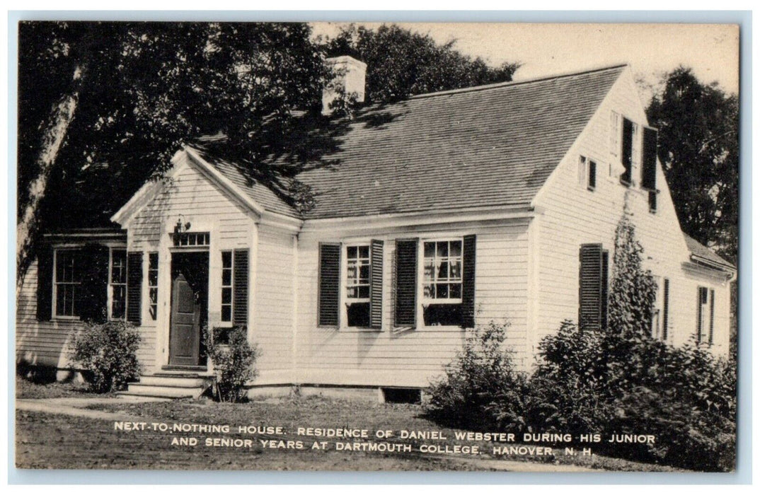 c1940 Next Nothing House Daniel Webster At Dartmouth College Hanover NH Postcard