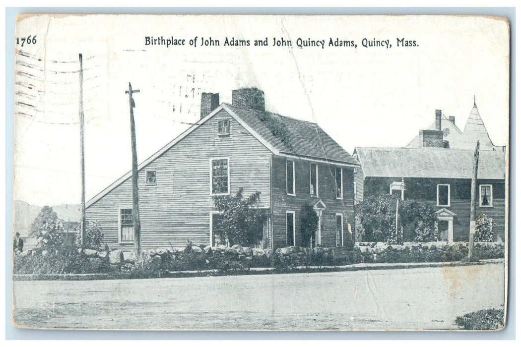 1912 Birthplace John Adams Quincy Adams Massachusetts Vintage Antique Postcard