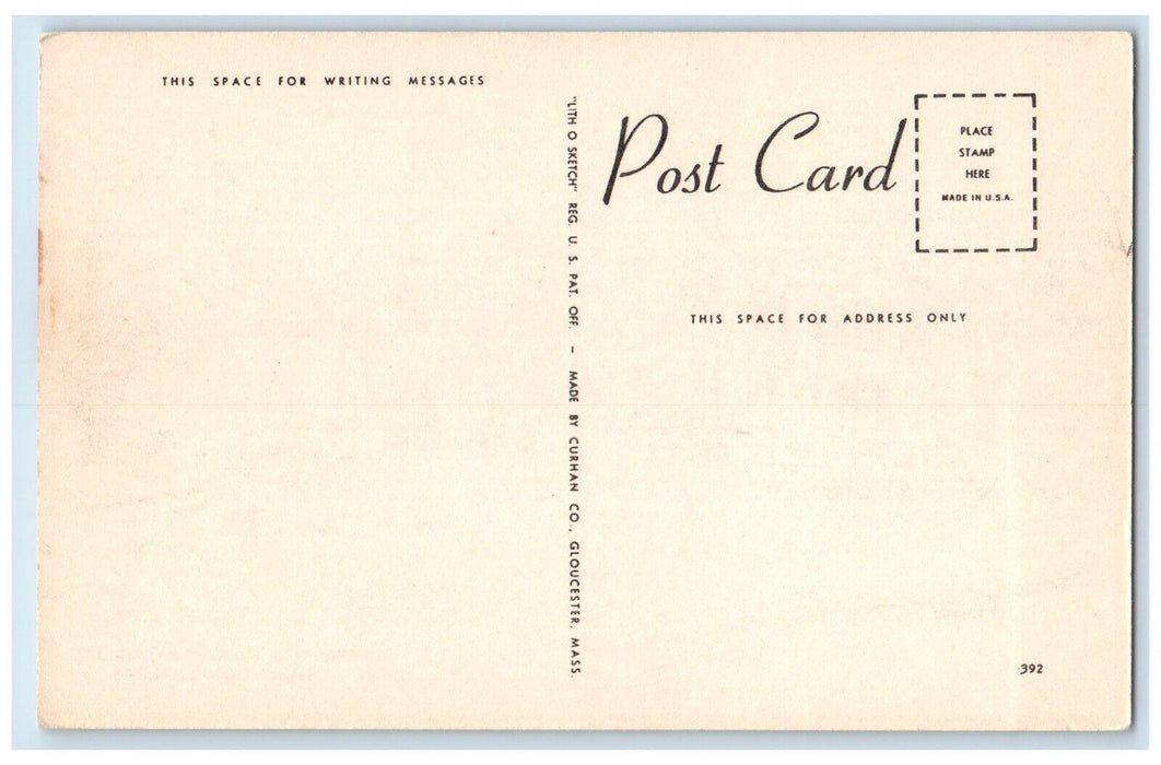 c1940 Franklin Pierce Birthplace Exterior Flag Hillsboro New Hampshire Postcard