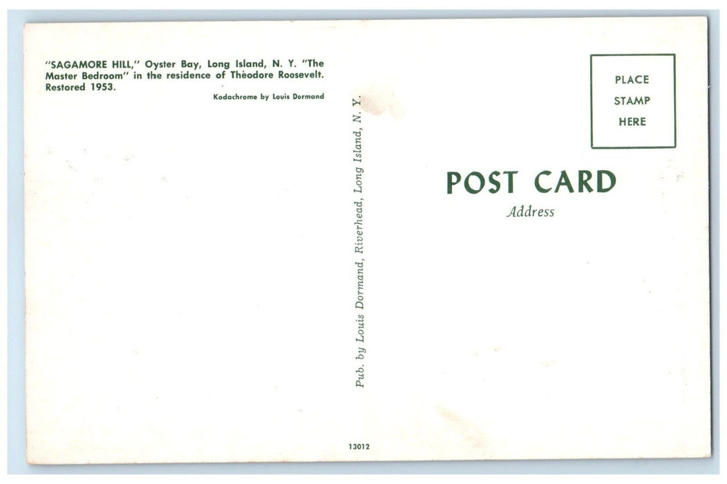 c1960 Sagamore Hill Oyster Bay Master Bedroom Long Island New York NY Postcard