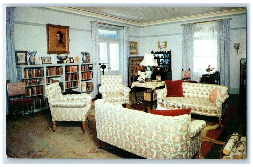 c1960 Sagamore Hill Oyster Bay Drawing Room Couch Long Island New York Postcard