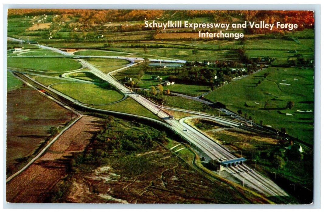 c1960 Schuylkill Expressway Valley Forge Interchange Pennsylvania PA Postcard