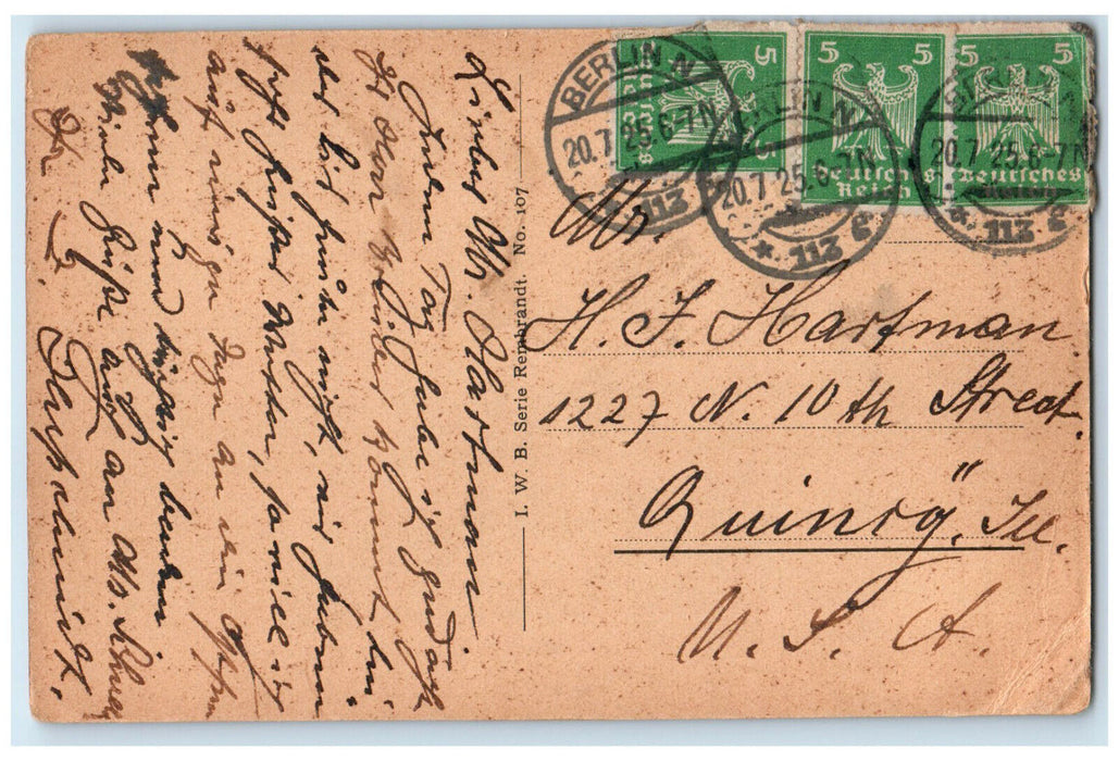 1925 Among the Linden With Kranzler Corner Berlin Germany Unposted Postcard