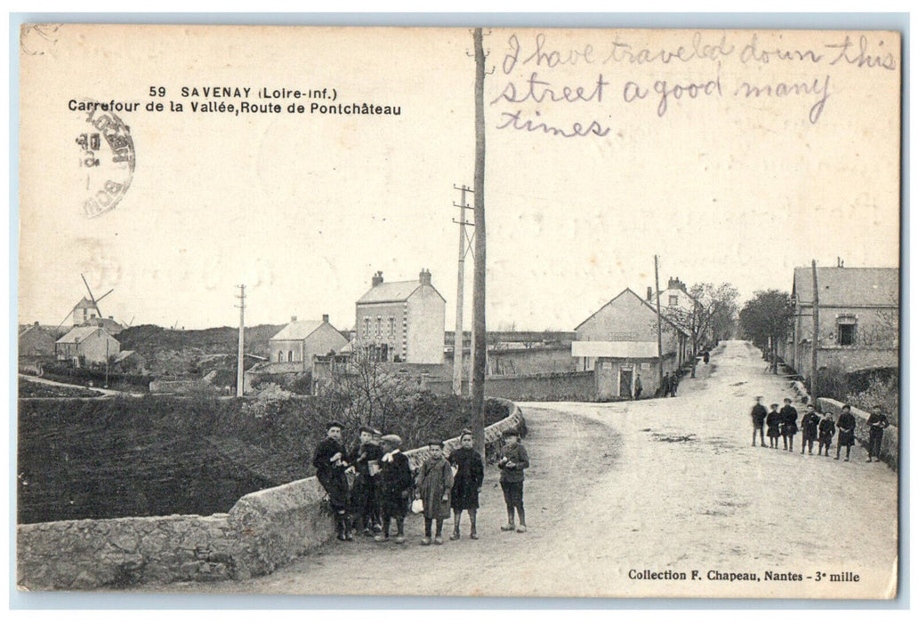 1918 The Valley Road Of Pontchâteau Savenay France Soldiers Mail Postcard