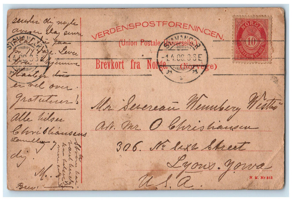 1908 Baby Strollers Scene at Stavanger Park Norway Antique Posted Postcard