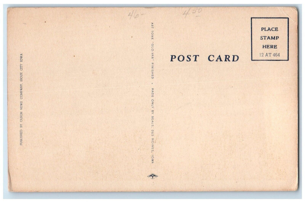 c1930's Methodist Hospital Building Front View Sioux City Iowa IA Postcard