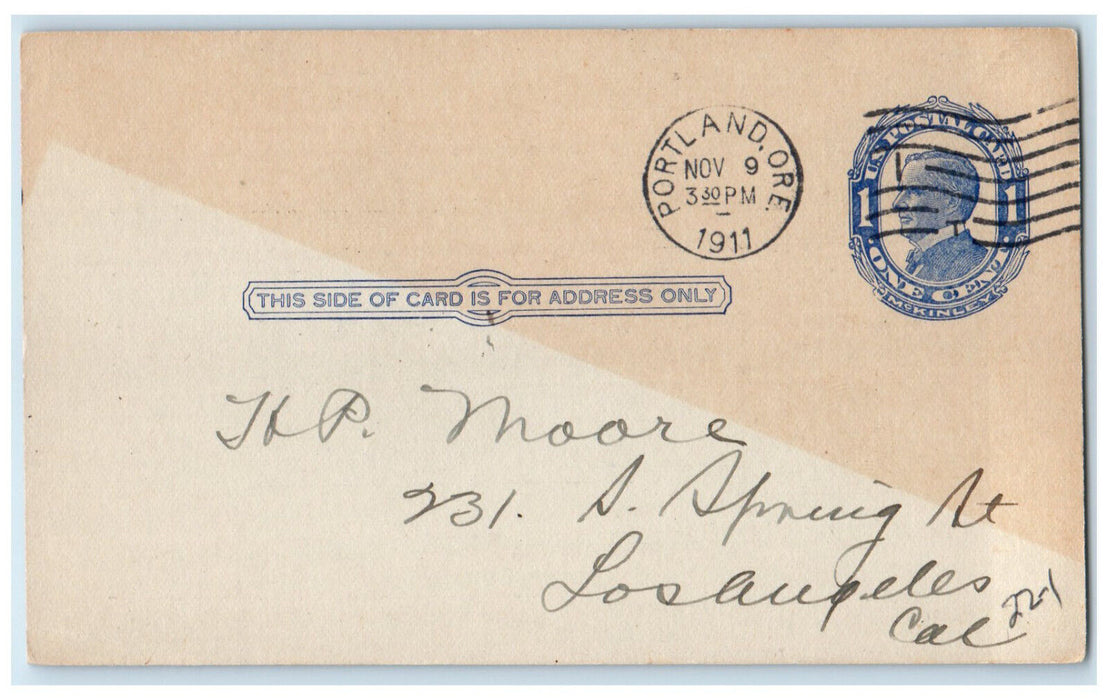 1911 Musician's Mutual Association Portland Oregon OR Posted Antique Postal Card