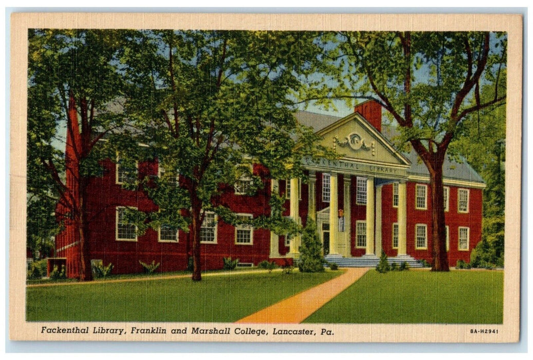 c1940 Fackenthal Library Franklin Marshall College Pennsylvania Vintage Postcard