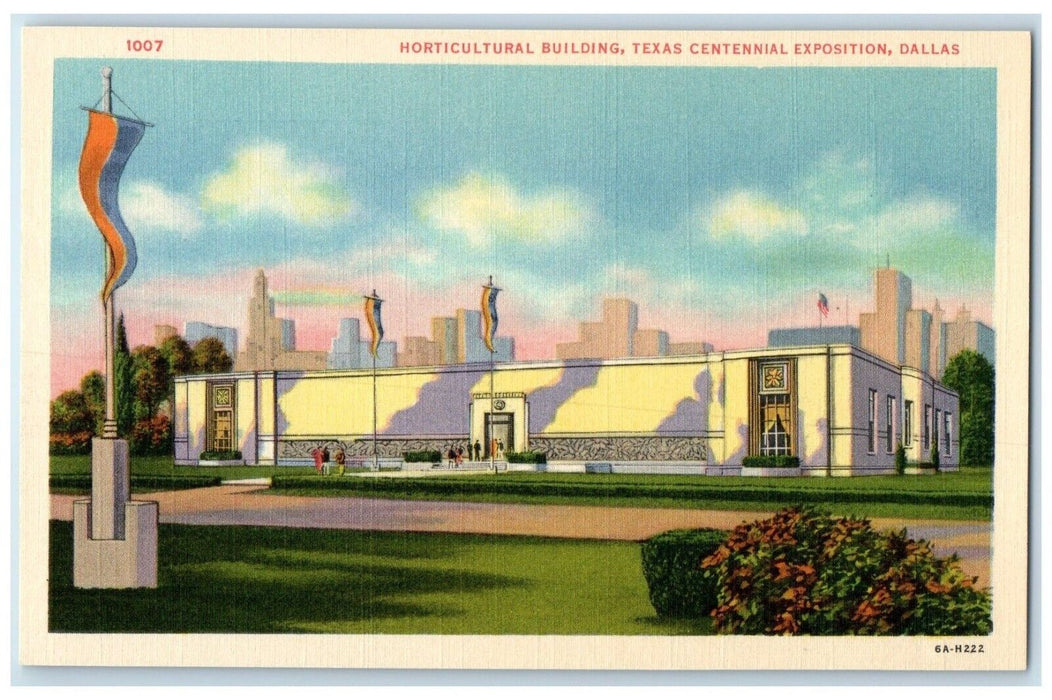 c1940 Horticultural Building Texas Centennial Exposition Dallas Aztecs Postcard