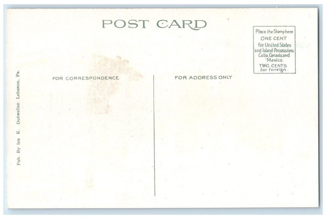 1920 Eight Cumberland Streetcars Buildings Streets Lebanon Pennsylvania Postcard