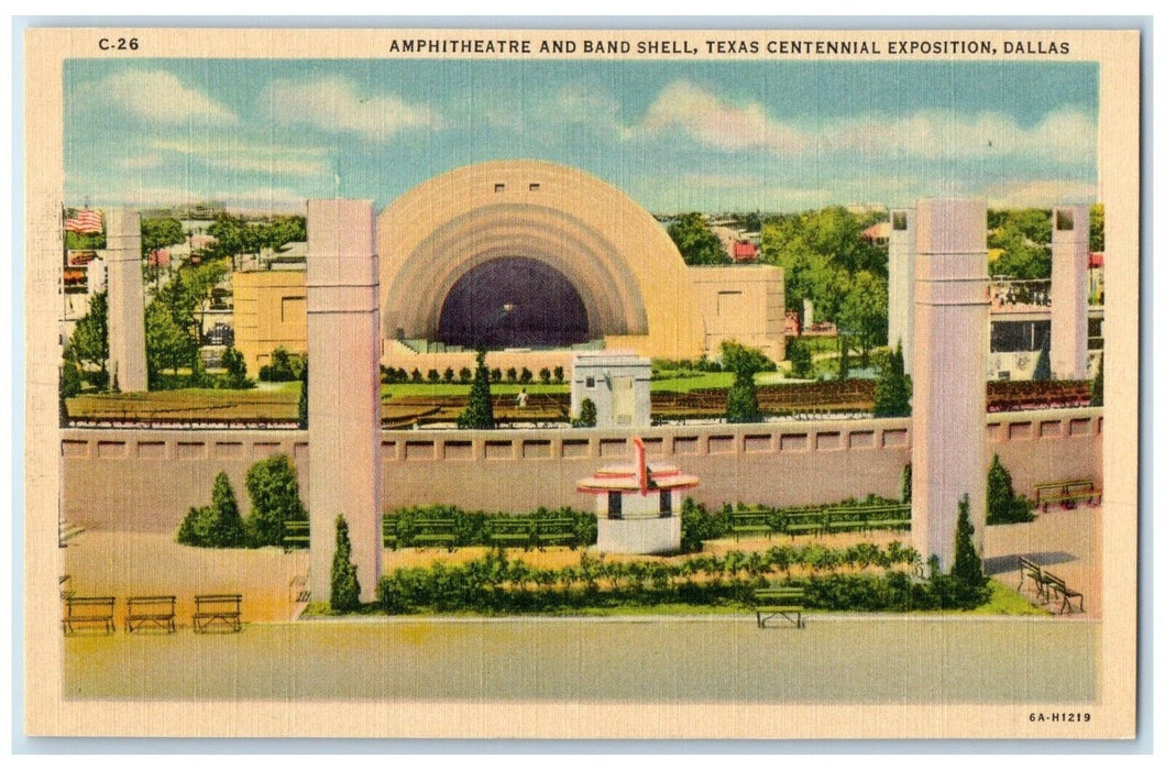 c1940 Amphitheatre Band Shell Texas Field Centennial Exposition Dallas Postcard