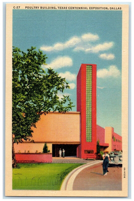 c1940 Poultry Building Exterior Texas Centennial Exposition Dallas TX Postcard