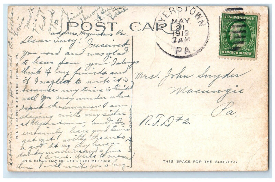 1912 Exterior View Mohn Hall Albright College Myerstown Pennsylvania PA Postcard