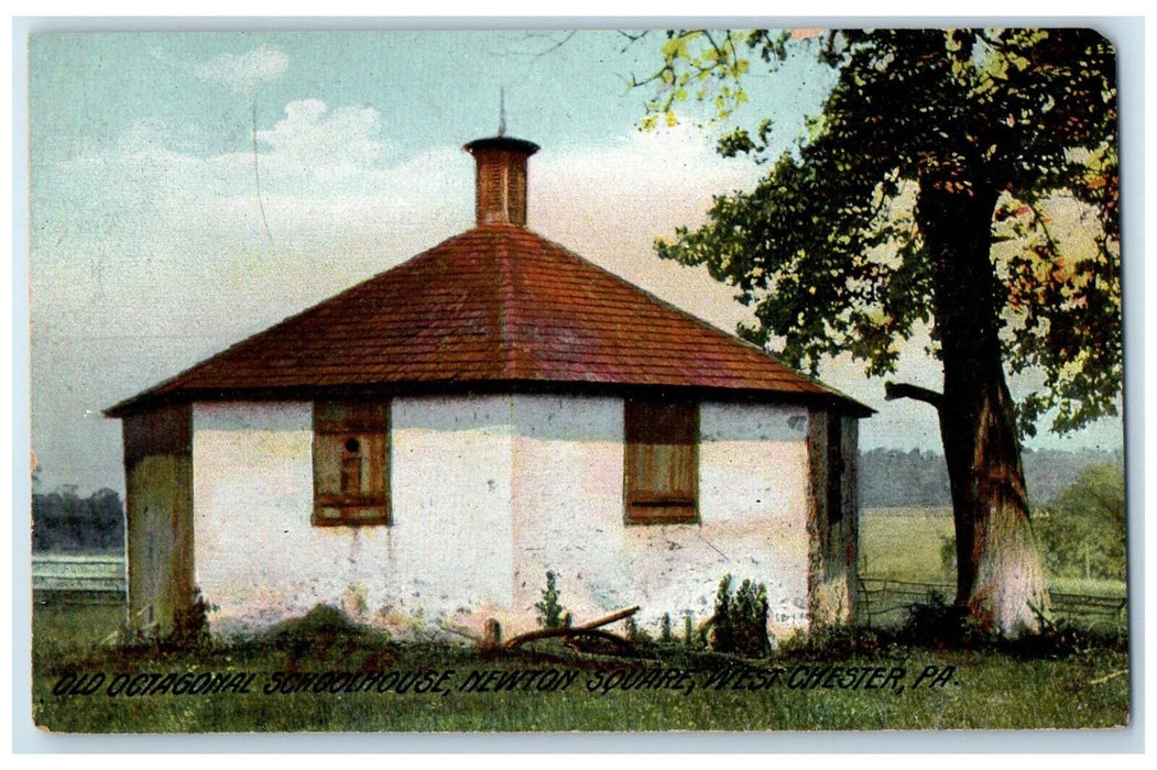 c1910 Old Octagonal Schoolhouse Newton Square West Chester Pennsylvania Postcard