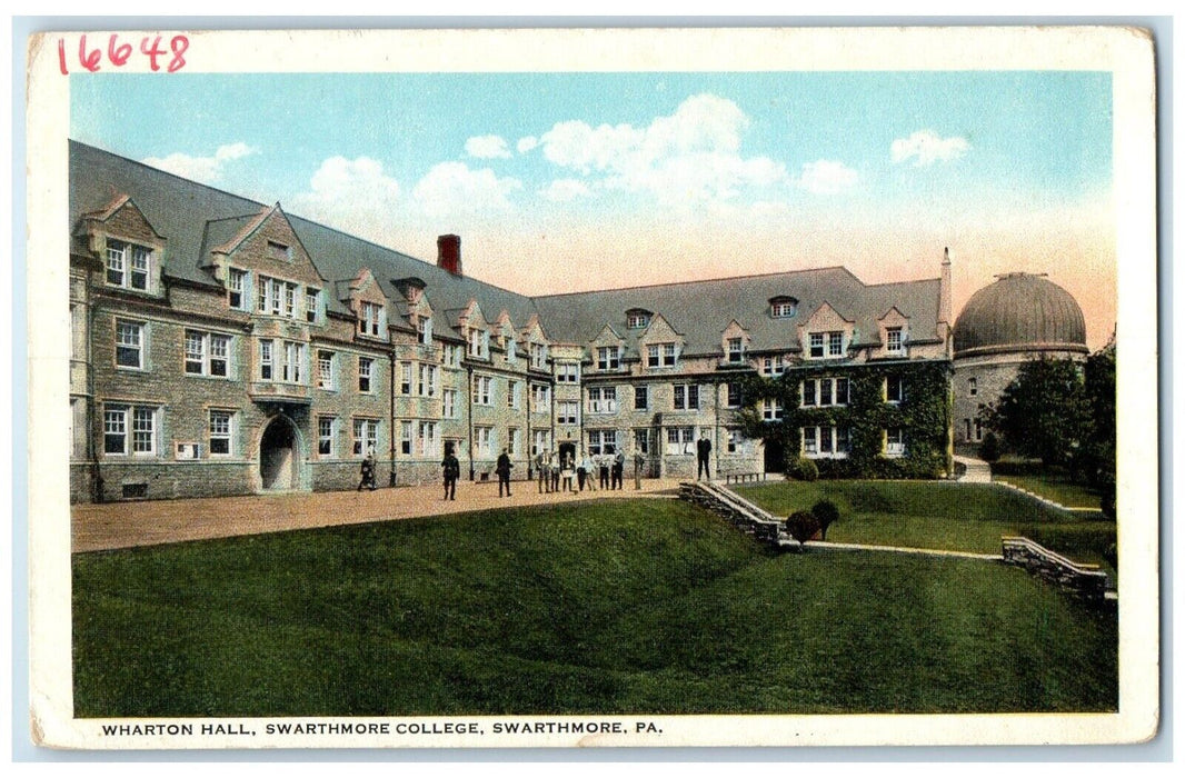 c1920 Wharton Hall Swarthmore College Swarthmore Pennsylvania Unposted Postcard