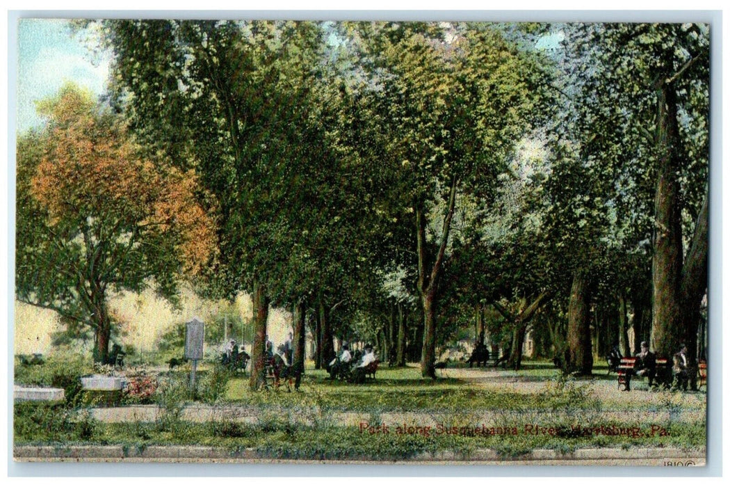 c1910 Park Along Susquehanna River Harrisburg Pennsylvania PA Unposted Postcard