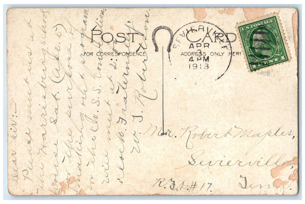 1913 Puppy Dog Barn Rat Animals Sevierville Tennessee TN Antique Postcard
