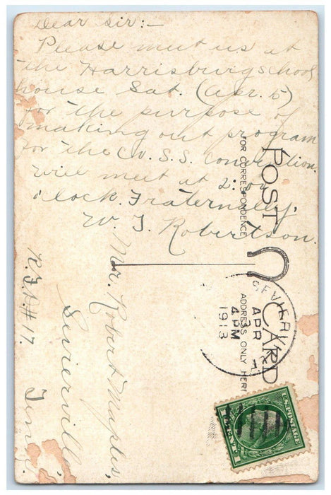 1913 Puppy Dog Barn Rat Animals Sevierville Tennessee TN Antique Postcard