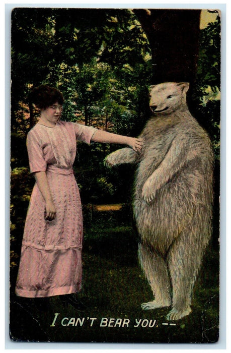 1912 Woman I Can't Bear You Leesburg New Jersey NJ Posted Antique Postcard