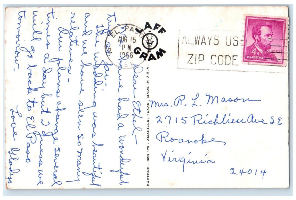 1966 Texas Exaggerated Grasshoppers Doing The Plowing El Paso Texas TX Postcard