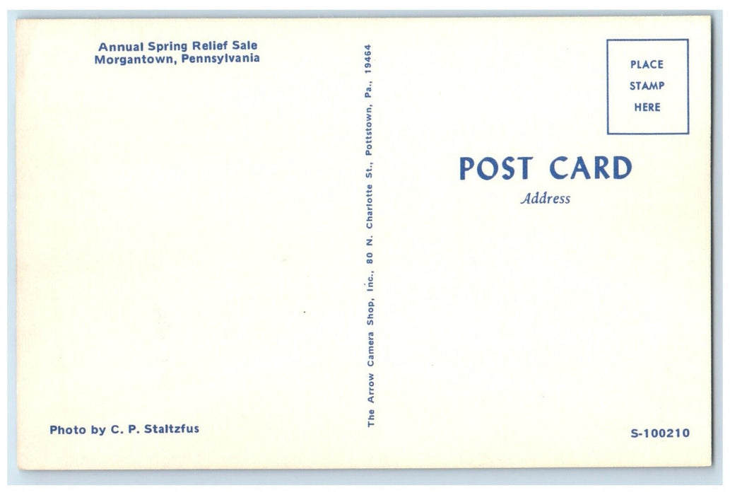 c1960 Aerial View Annual Springs Relief Sale Morgantown Pennsylvania PA Postcard