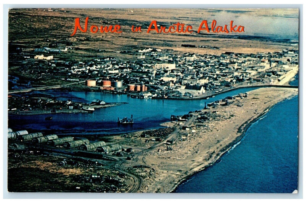 c1960 Aerial View Nome Exterior Building Arctic Alaska Vintage Antique Postcard