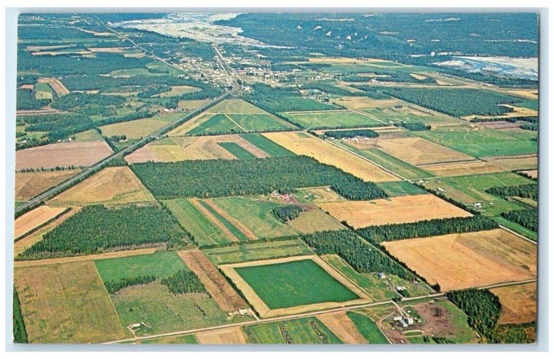 c1960 Aerial View Fertile Agricultural Areas Matanuska Valley Alaska AK Postcard