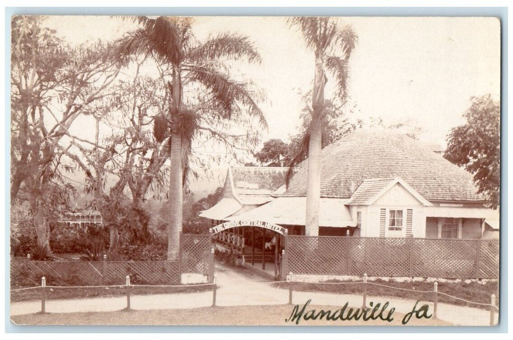 c1910's The Grove Central Hotel View Mandeville Jamaica RPPC Photo Postcard