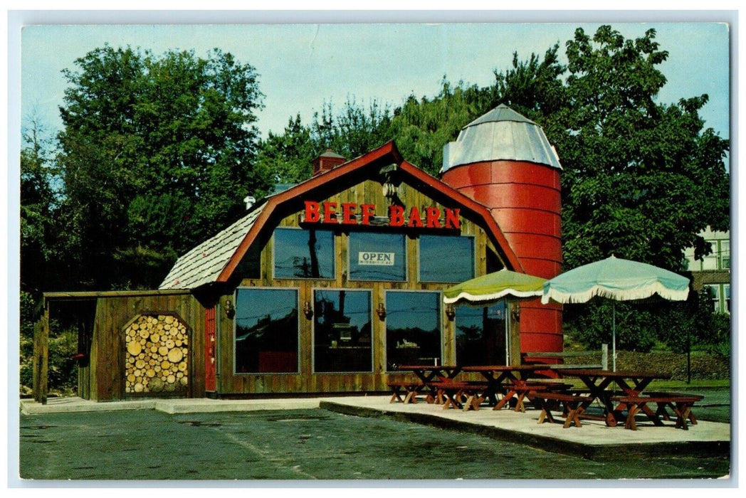c1960 Beef Barn Smithfield Woonsocket Providence Street Rhode Island RI Postcard