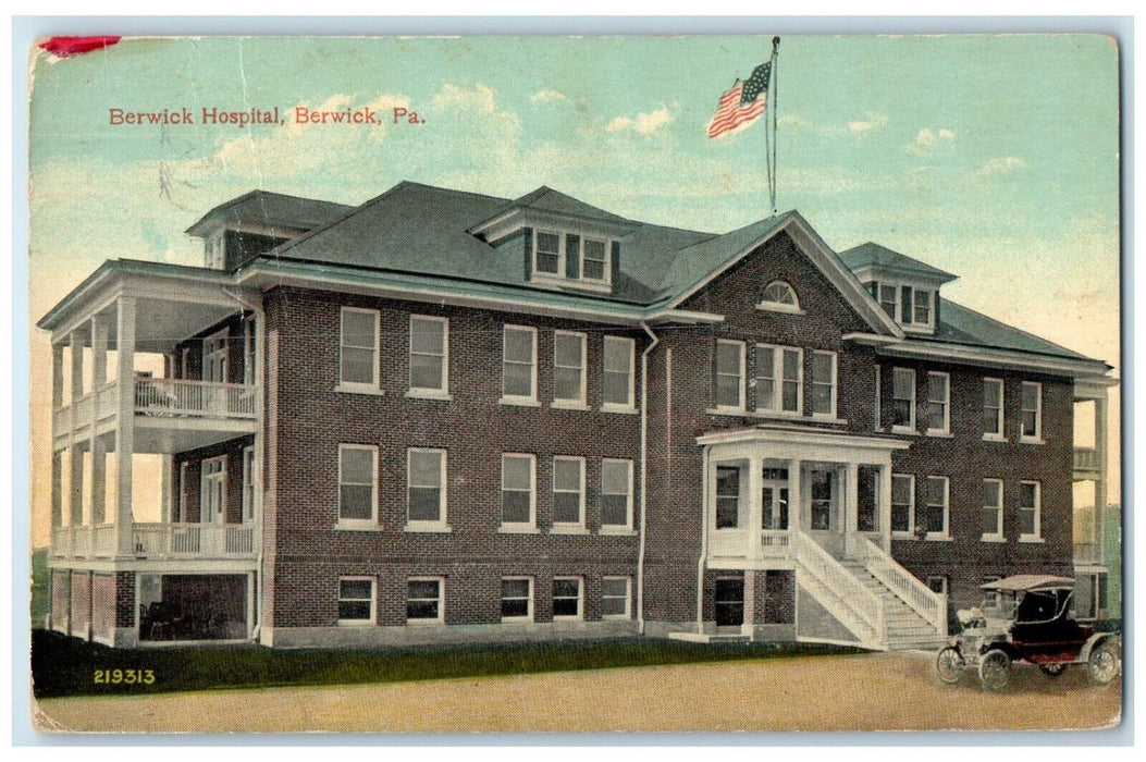 1915 Exterior Berwick Hospital Building Berwick Pennsylvania PA Antique Postcard